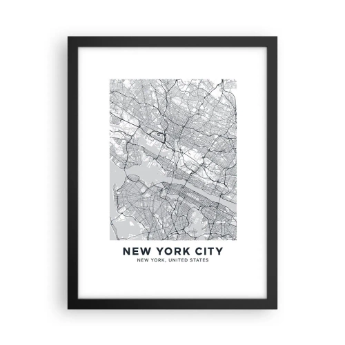Póster en marco negro - Anatomía de una metrópolis - 30x40 cm