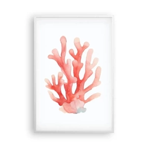 Póster en marco blanco - La hermosura del color coral - 61x91 cm
