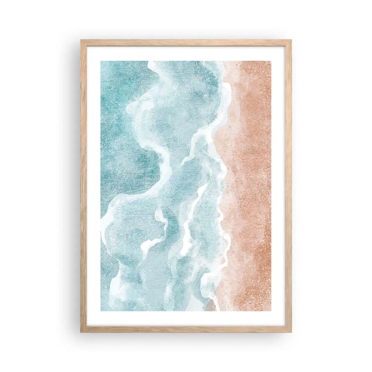 Póster en marco roble claro - Abstracción de nubes - 50x70 cm