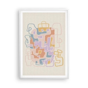 Póster en marco blanco - Laberinto - una alegre aventura - 70x100 cm