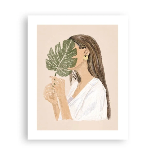 Póster - Retrato misterioso con un abanico - 40x50 cm