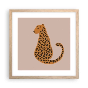 Póster en marco roble claro - El estampado de leopardo está de moda - 40x40 cm
