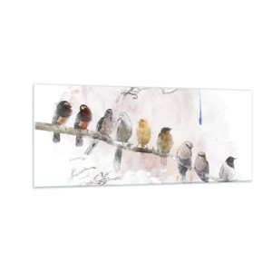 Cuadro sobre vidrio - Impresiones sobre Vidrio - Reunión alada - 100x40 cm