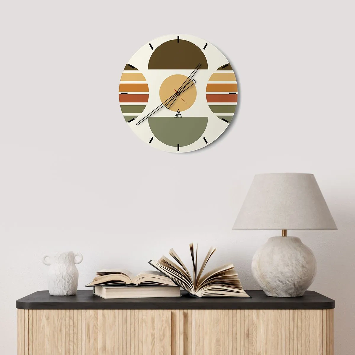 Reloj de pared - Reloj de vidrio - Los tonos de la tierra - 40x40 cm