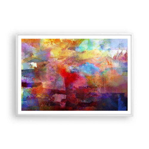 Póster en marco blanco - Mira dentro del arco iris - 100x70 cm