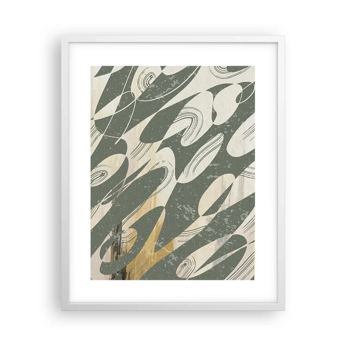 Póster en marco blanco - Abstracción rítmica - 40x50 cm