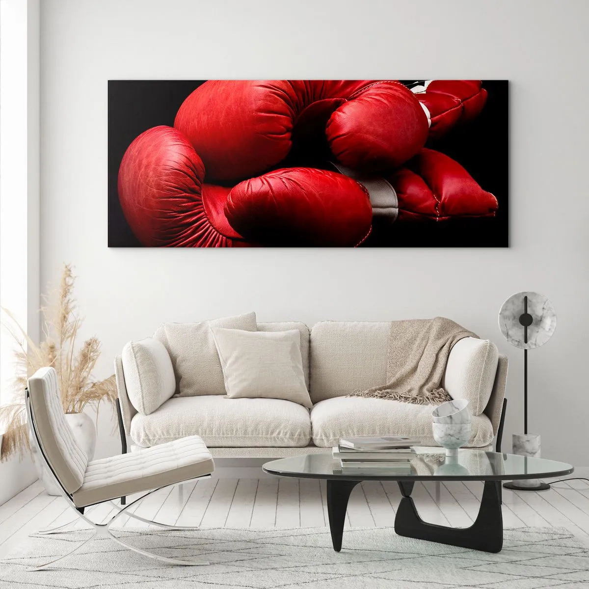 Cuadro sobre vidrio - Impresiones sobre Vidrio - La emoción del combate quedó atrás - 100x40 cm
