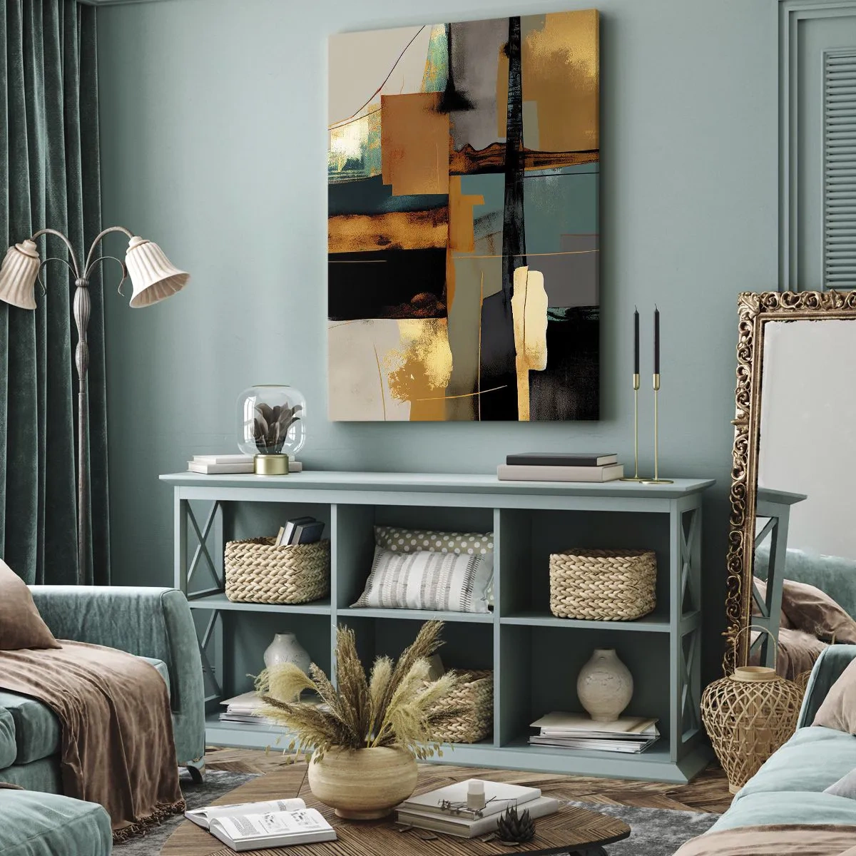 Cuadro sobre lienzo - Impresión de Imagen - Abstracción: luces y sombras - 55x100 cm