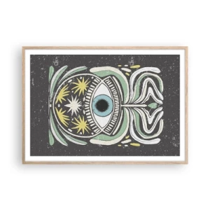 Póster en marco roble claro - Rituales tribales - 100x70 cm