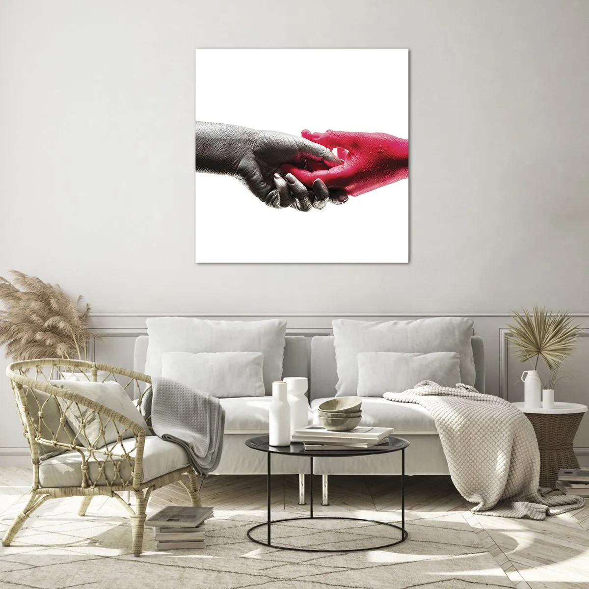 Cuadro sobre vidrio - Impresiones sobre Vidrio - Juntos, aunque diferentes - 60x60 cm