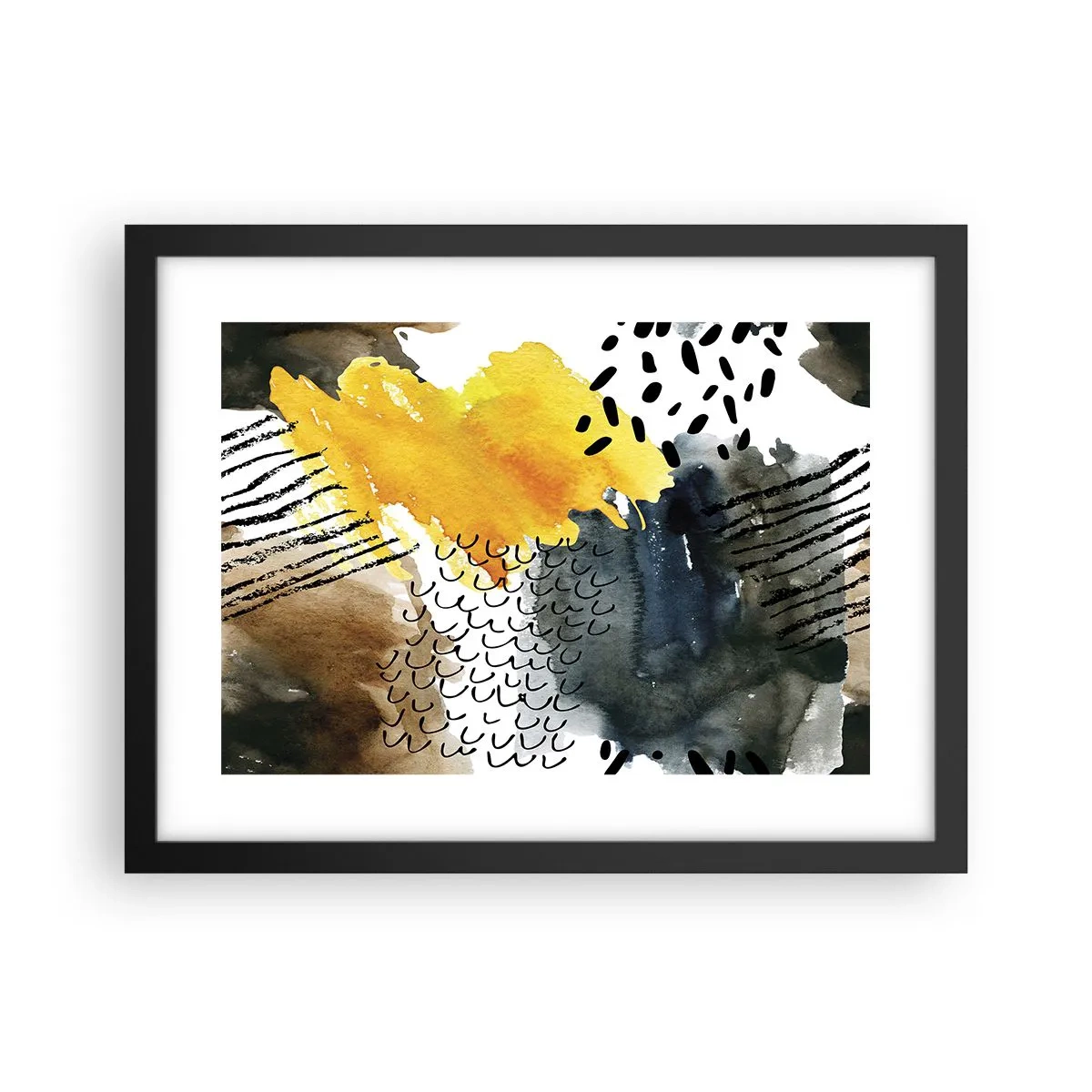Póster en marco negro - Reunión de los elementos - 40x30 cm