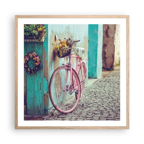 Póster en marco roble claro - Ahora mismo vuelvo - 60x60 cm