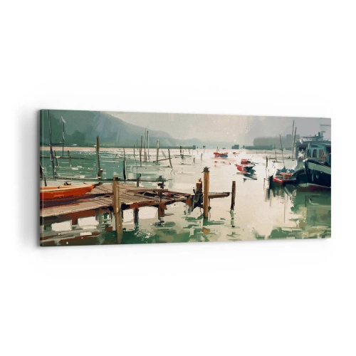 Cuadro sobre lienzo - Impresión de Imagen - Empapado en la luna fundida - 100x40 cm