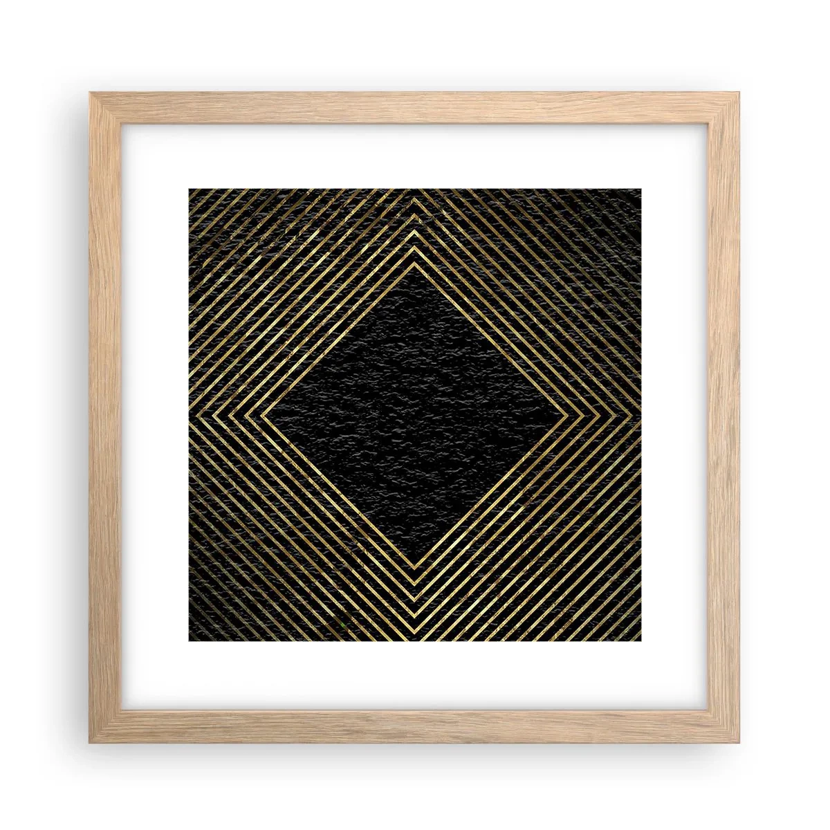 Póster en marco roble claro - Geometría al estilo glamour - 30x30 cm