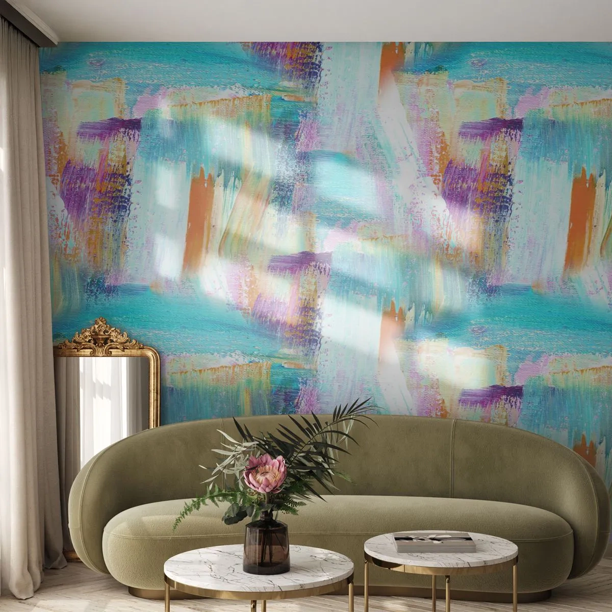 Fotomural Premium Canvas - Un alegre traductor de garabatos - Abstracción, Pedazo, Cuadro - 350x256 cm