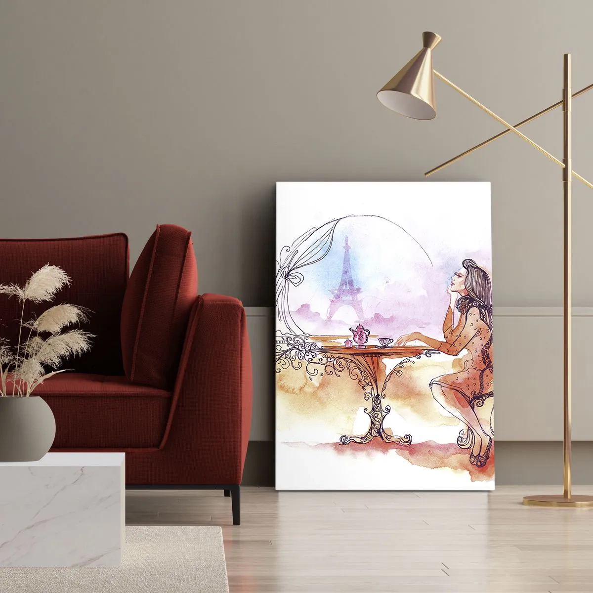 Cuadro sobre lienzo - Impresión de Imagen - Estilo parisino - 45x80 cm