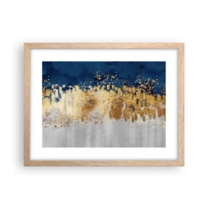 Póster en marco roble claro - Composición moderna con chispas - 40x30 cm