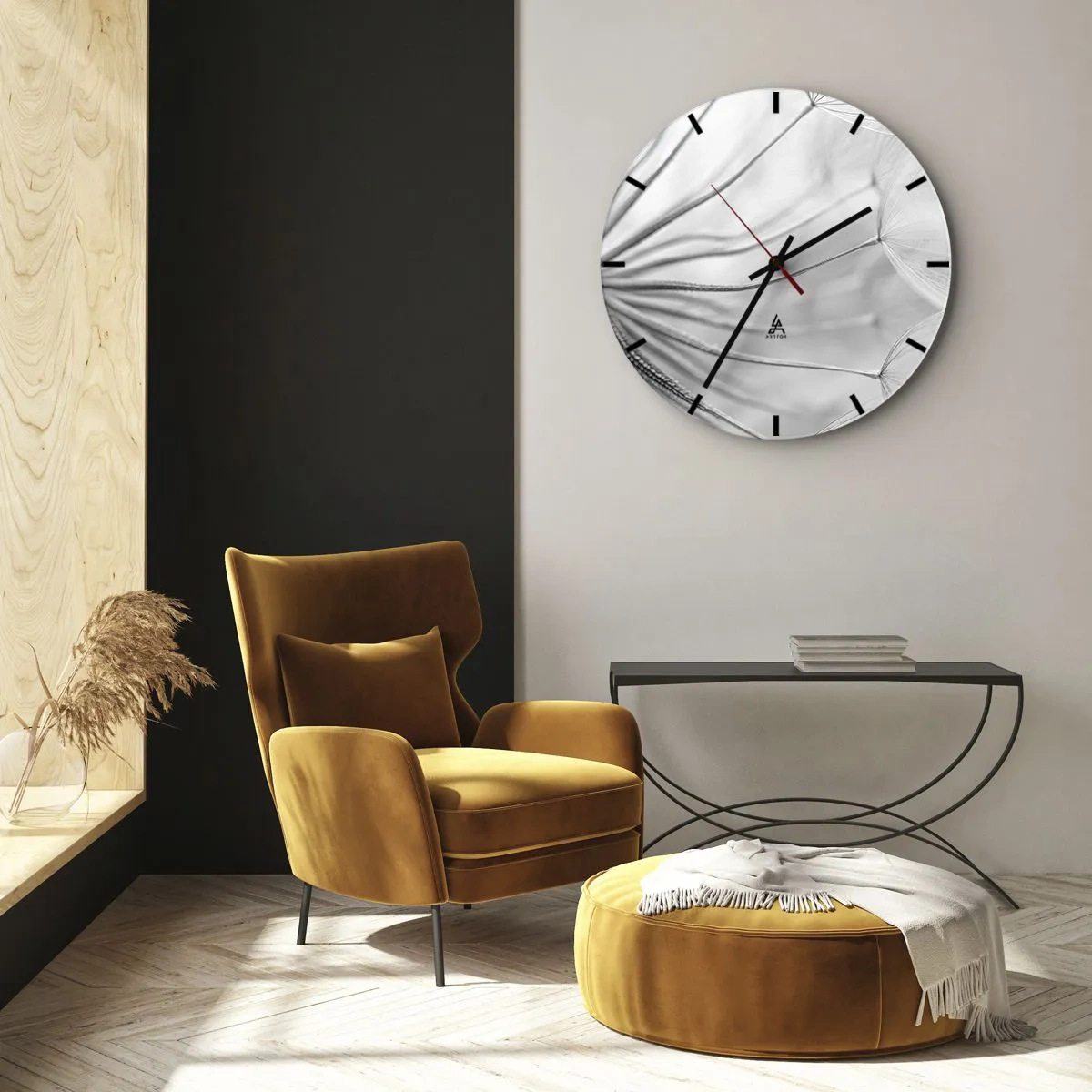 Reloj de pared - Reloj de vidrio - Caricias del viento - 40x40 cm