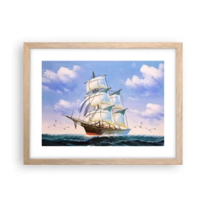 Póster en marco roble claro - Orgulloso con el viento - 40x30 cm