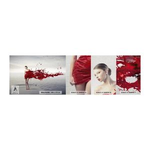 Muestra de fotomural Premium Canvas - Apasionada como la escarlata - Mujer, Modelo, Gráficos - 100x30 cm