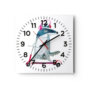 Reloj de pared - Reloj de vidrio - Alegrías de tejón - 30x30 cm