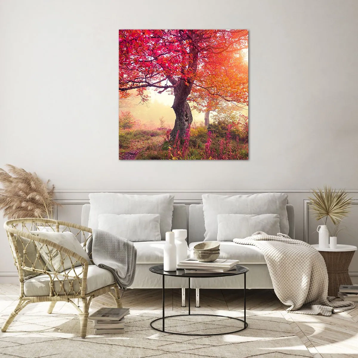 Cuadro sobre vidrio - Impresiones sobre Vidrio - Un frenesí de floración - 30x30 cm