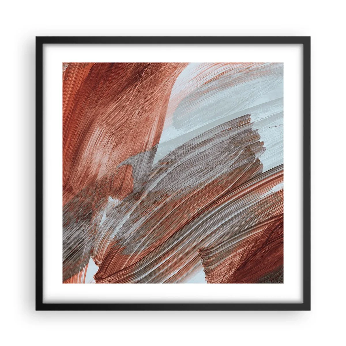 Póster en marco negro - Abstracción otoñal y ventosa - 50x50 cm