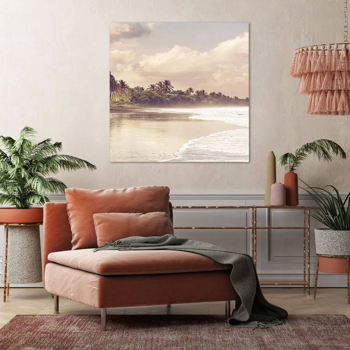 Cuadro sobre lienzo - Impresión de Imagen - La caricia de las olas - 60x60 cm