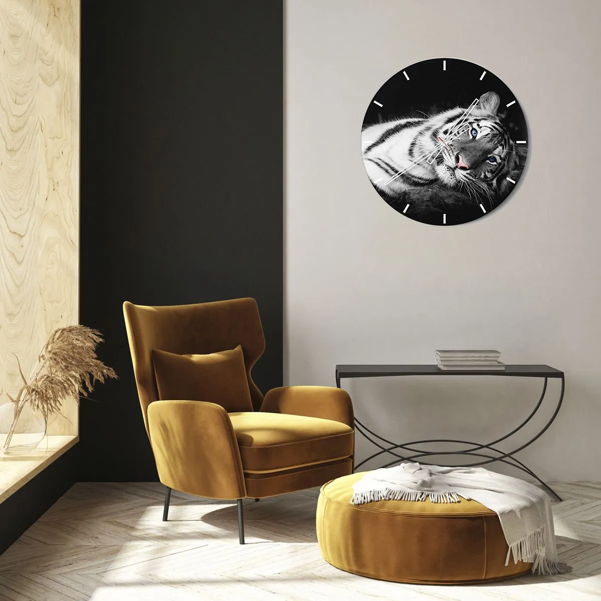 Reloj de pared - Reloj de vidrio - Salvaje y tranquilo - 30x30 cm