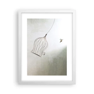 Póster en marco blanco - Aquí debo estar - 30x40 cm