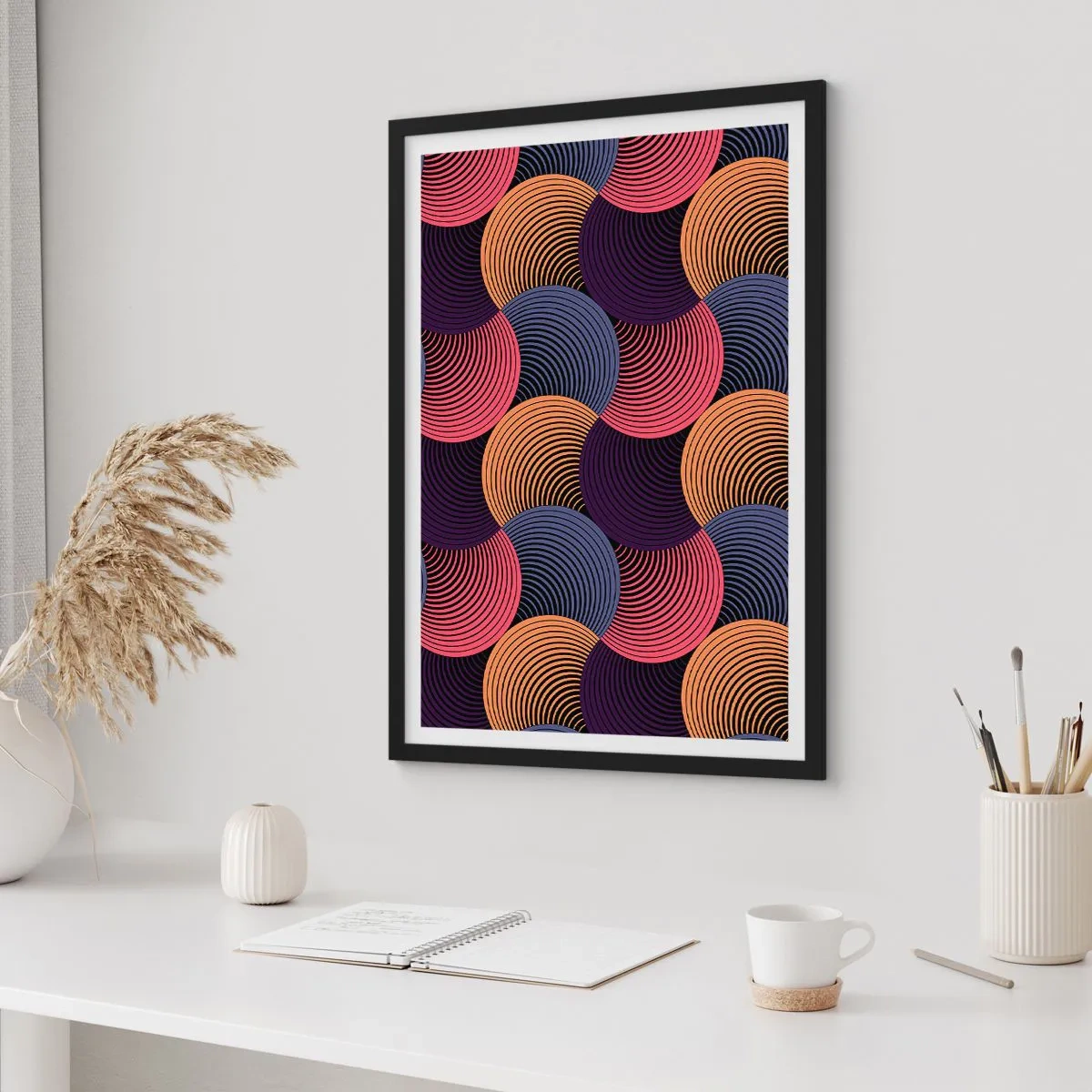 Póster en marco negro - En un ritmo circular - 40x50 cm