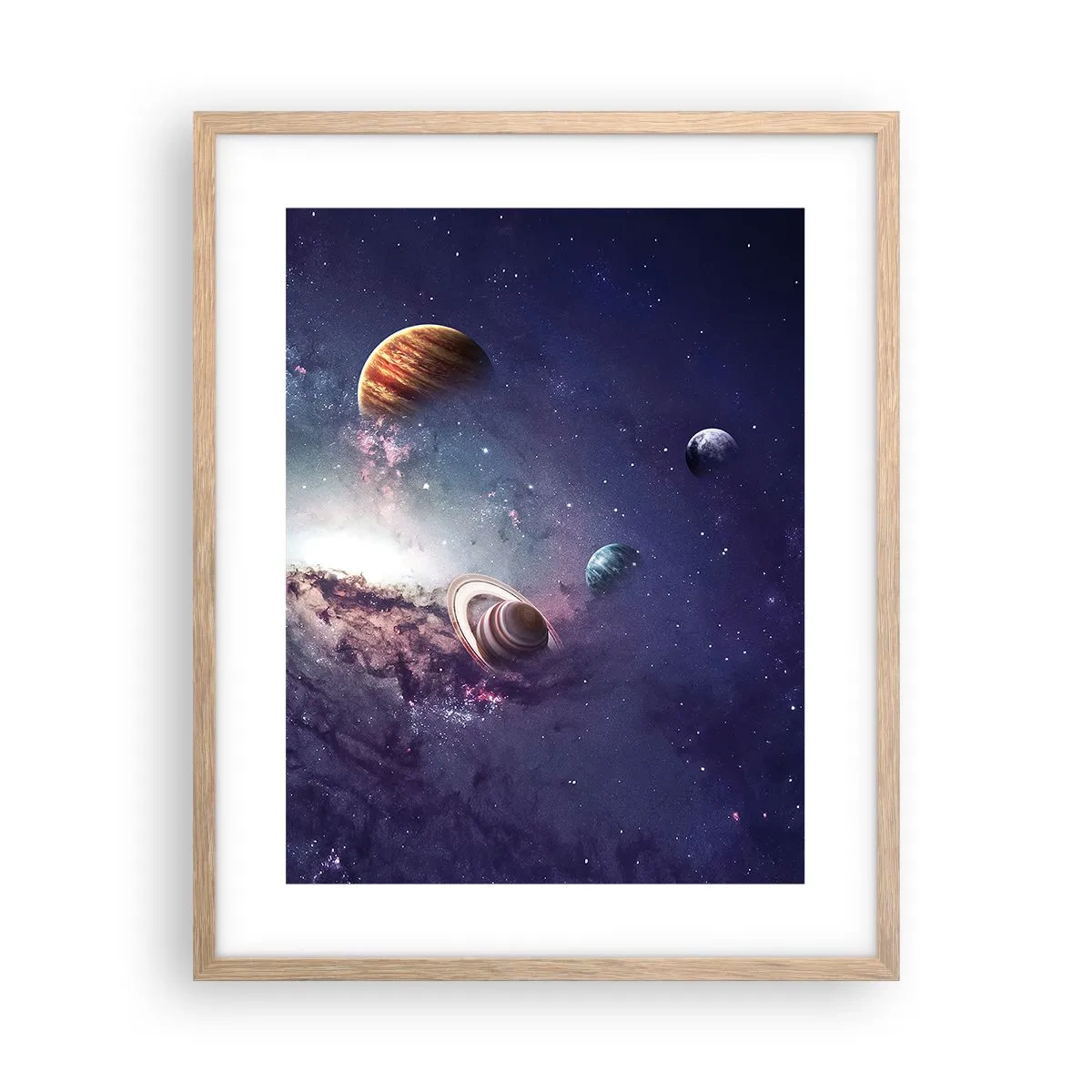 Póster en marco roble claro - La danza alrededor del Sol - 40x50 cm