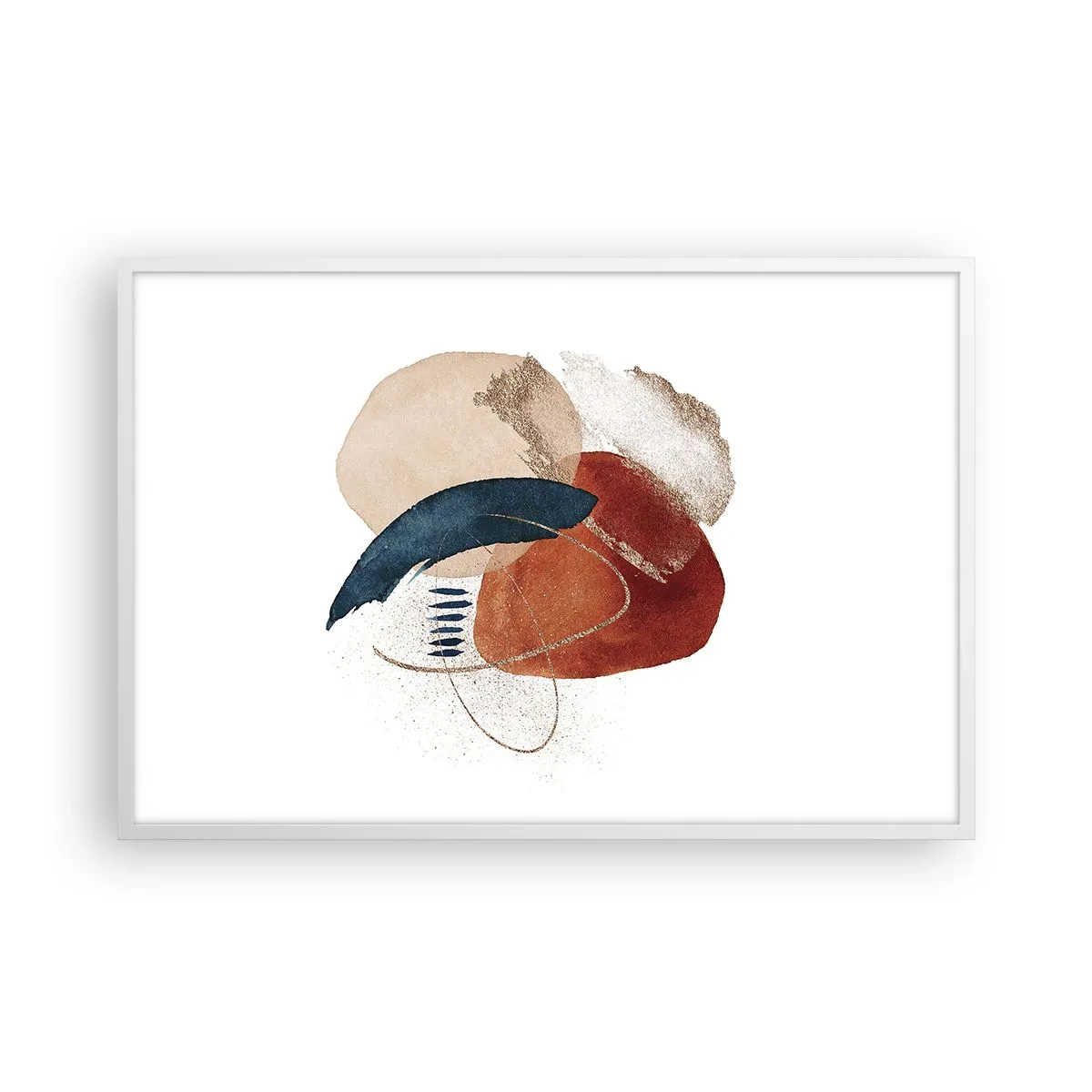 Póster en marco blanco - Composición ovalada - 91x61 cm