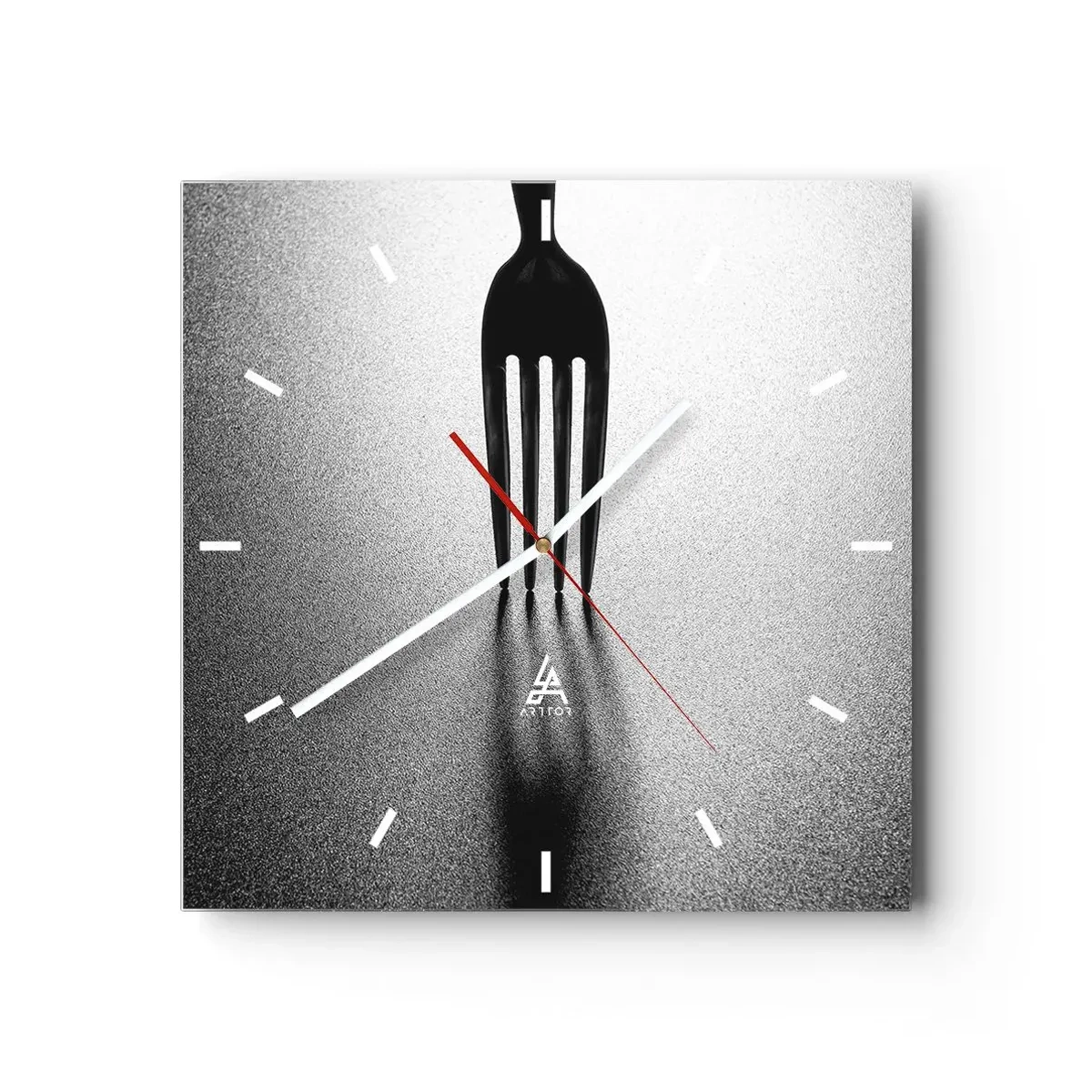 Reloj de pared - Reloj de vidrio - Luz y sombra - 40x40 cm
