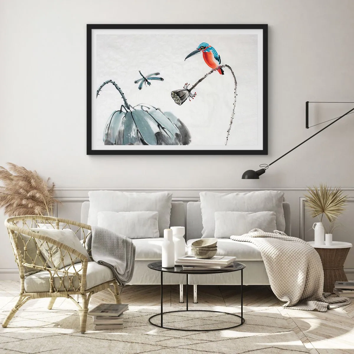 Póster en marco negro - La vida de la pradera - 40x30 cm