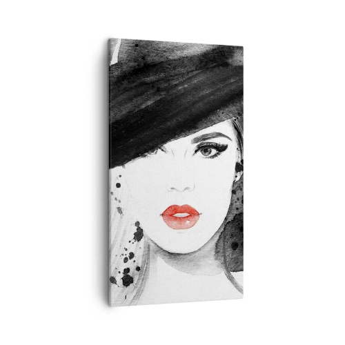 Cuadro sobre lienzo - Impresión de Imagen - Dama de negro - 45x80 cm