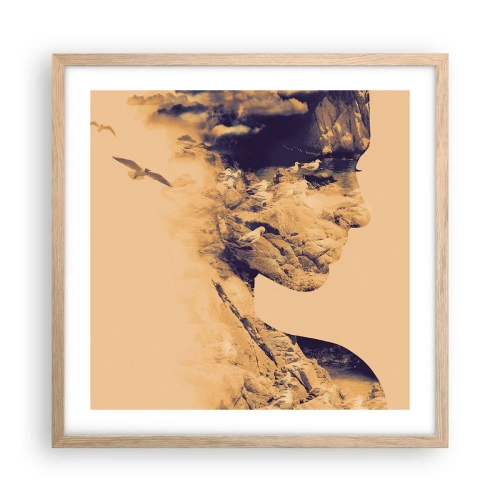 Póster en marco roble claro - Hermosa por naturaleza - 50x50 cm