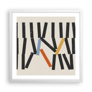 Póster en marco blanco - Dominó - composición - 50x50 cm