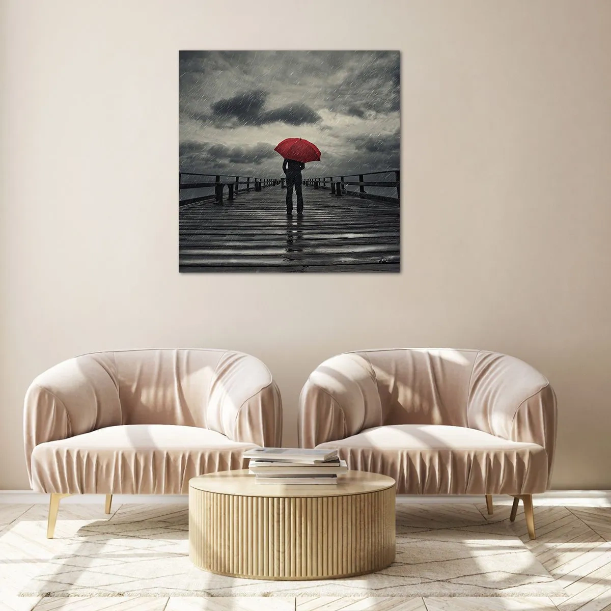 Cuadro sobre vidrio - Impresiones sobre Vidrio - No importa que llueva - 60x60 cm