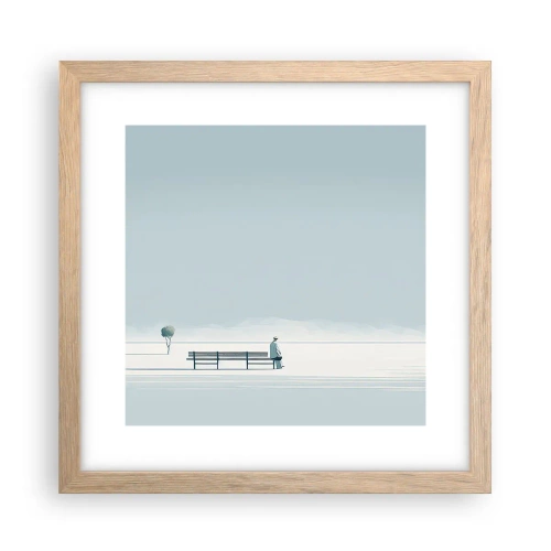 Póster en marco roble claro - Sí, estoy esperando - 30x30 cm