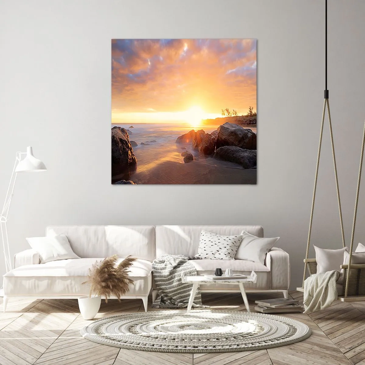 Cuadro sobre lienzo - Impresión de Imagen - Brisa luminosa del atardecer - 40x40 cm