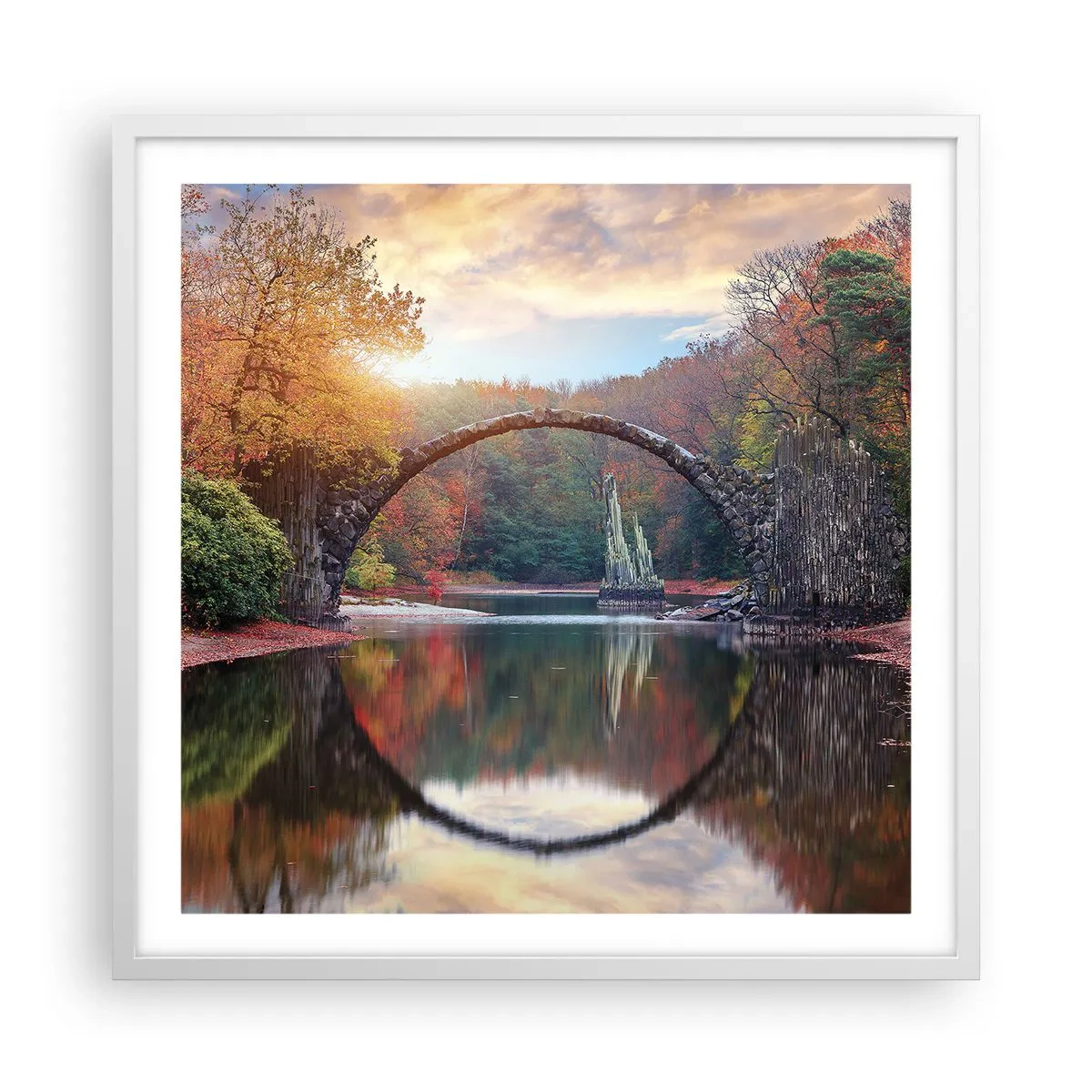 Póster en marco blanco - Al otro lado del espejo - 60x60 cm