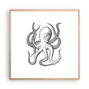 Póster en marco roble claro - Bailando con olas - 60x60 cm