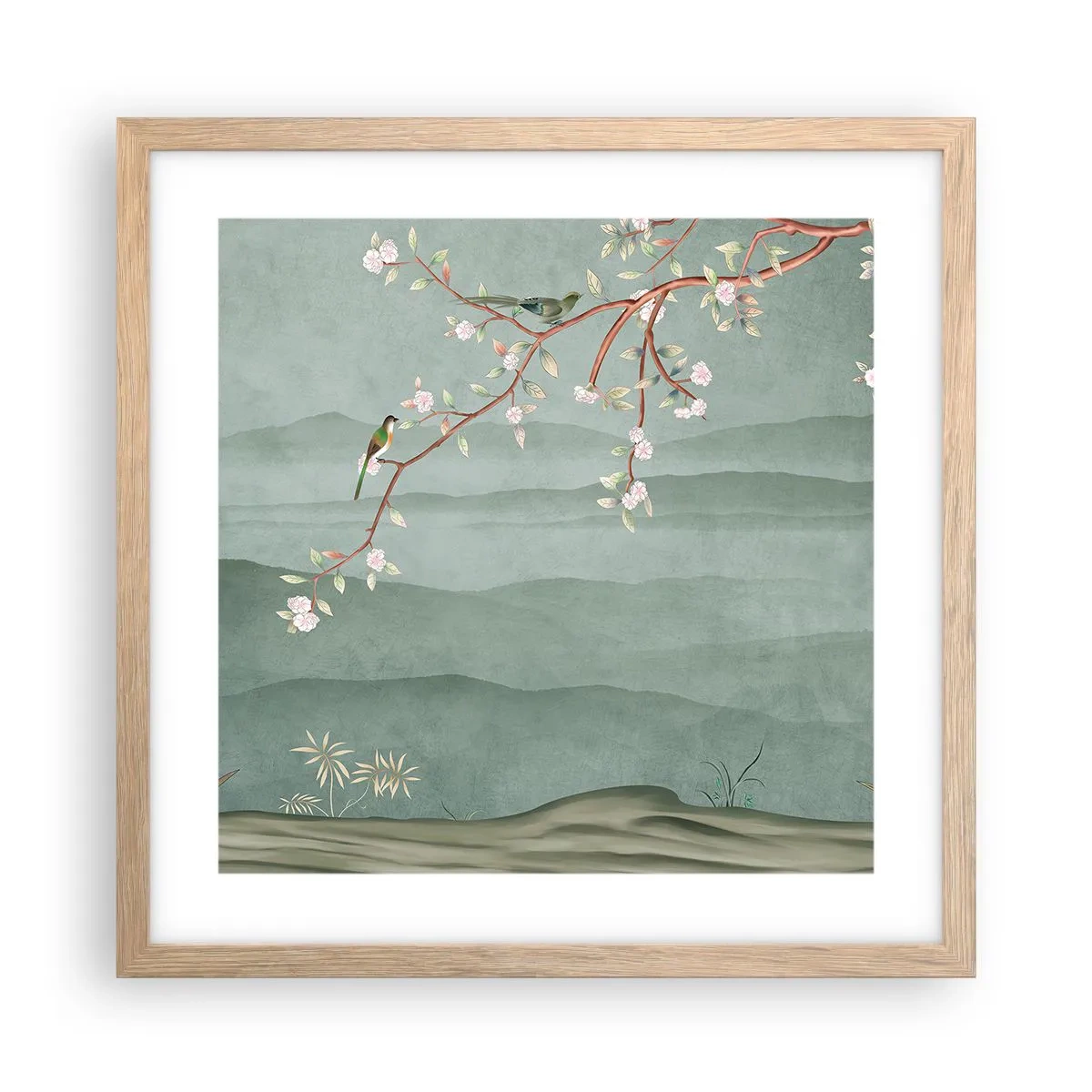 Póster en marco roble claro - Primavera, ah, eres tú - 40x40 cm