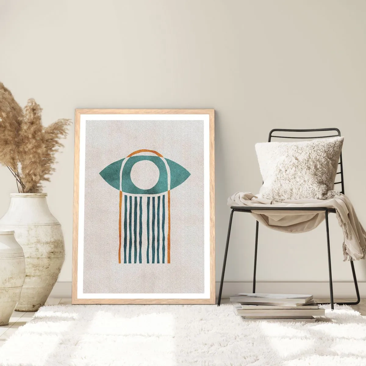 Póster en marco roble claro - Signos y rituales - 50x70 cm