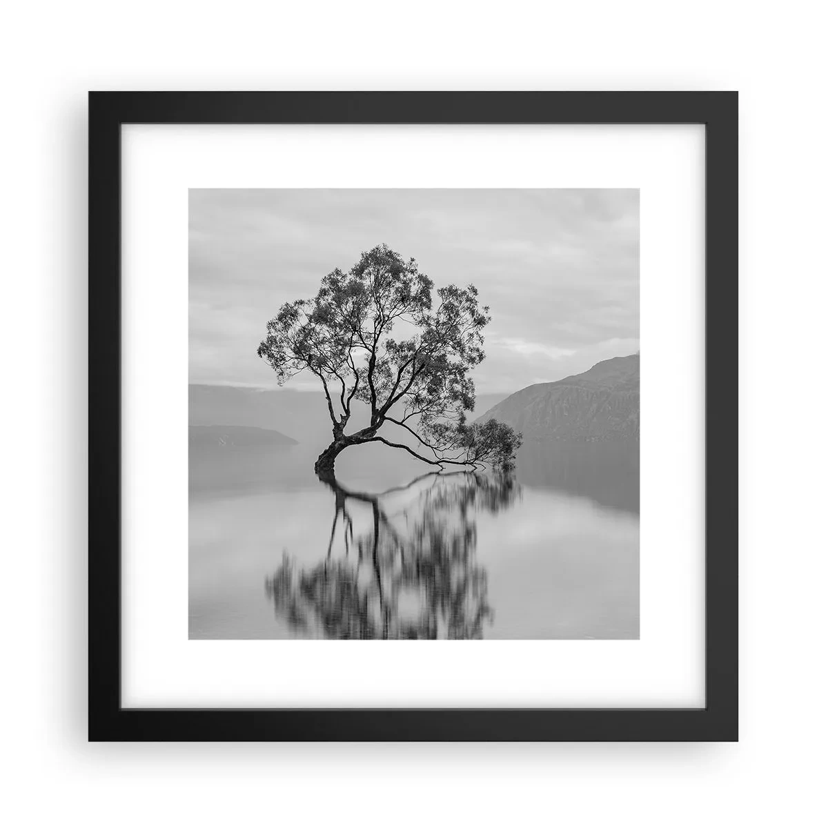 Póster en marco negro - Existe tal lugar en el mundo - 30x30 cm