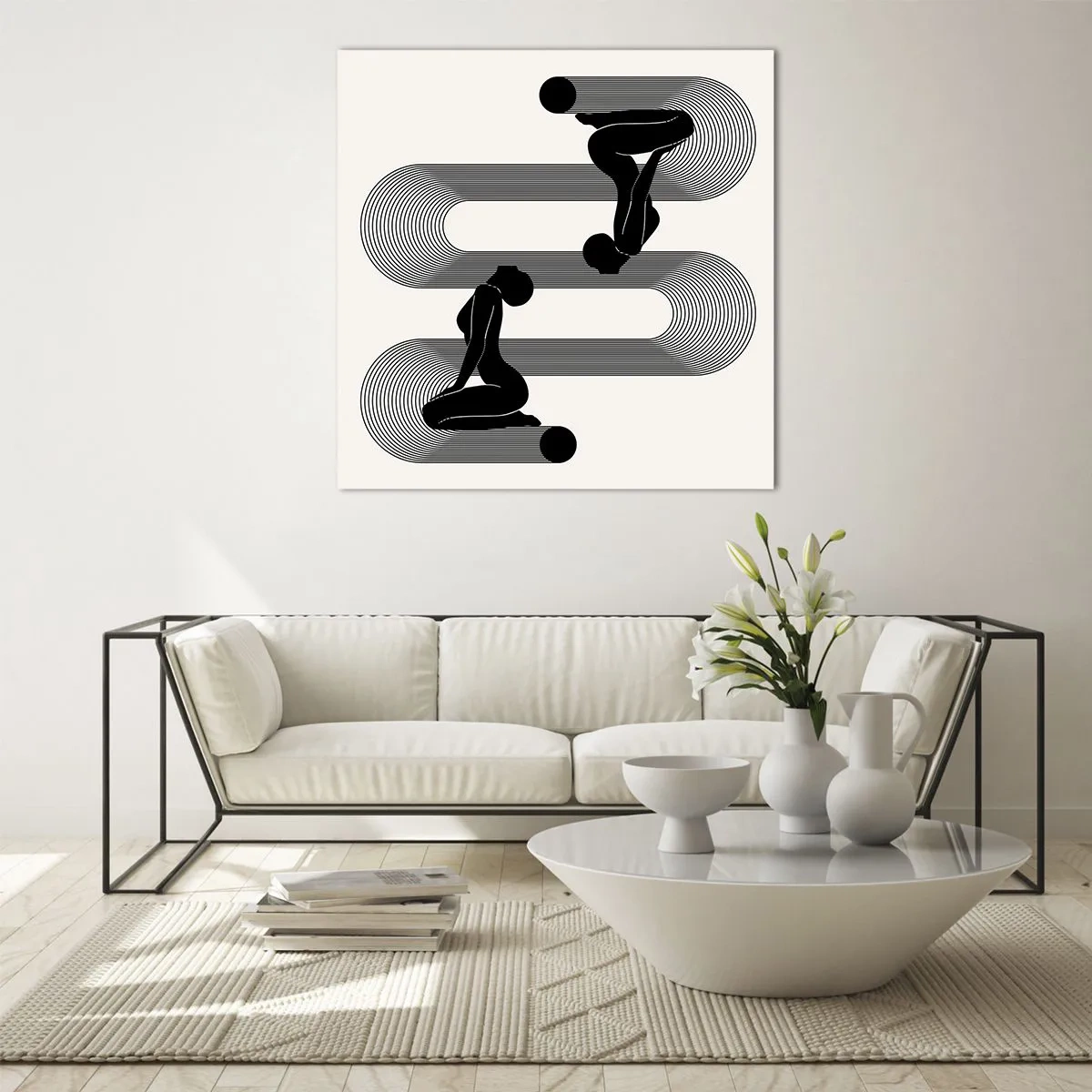 Cuadro sobre vidrio - Impresiones sobre Vidrio - Simetría sensual - 70x70 cm