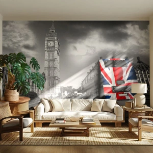 Fotomural Premium Sand - Orgullosa y grandiosa - Ciudad, Londres, Autobús de Londres - 150x105 cm