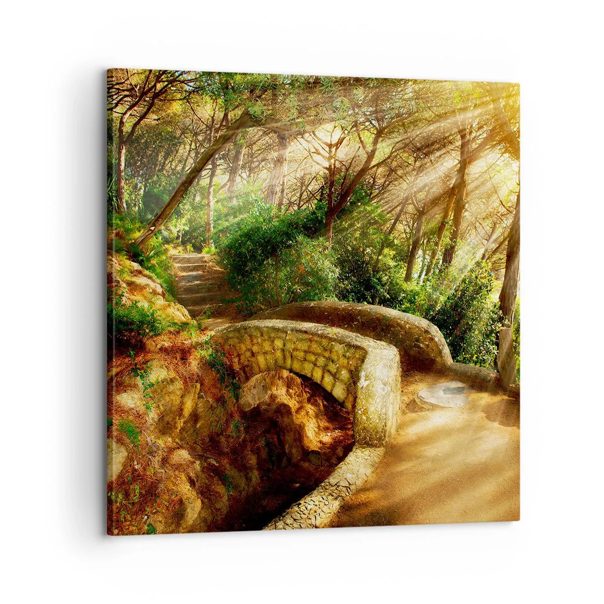 Cuadro sobre lienzo - Impresión de Imagen - Directamente desde el puente hacia el bosque de las hadas - 60x60 cm