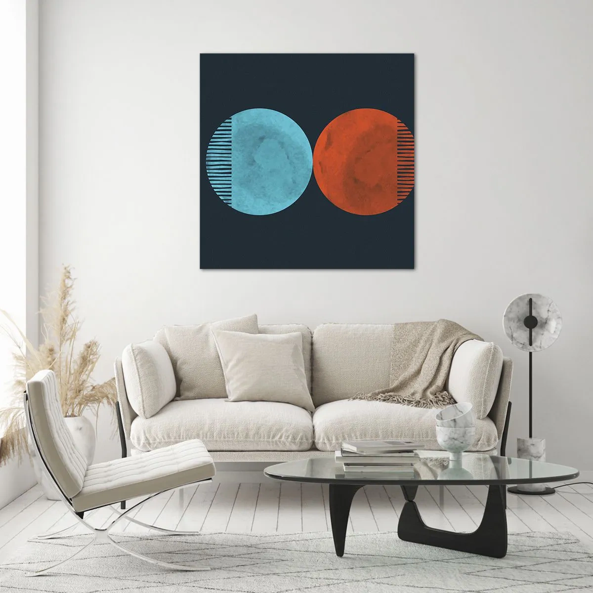 Cuadro sobre vidrio - Impresiones sobre Vidrio - ¿Solo geometría? - 70x70 cm